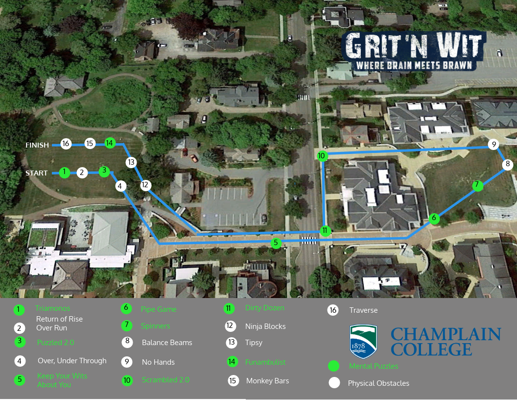 Champlain College Campus Map Champlain College April 2019 Grit N Wit Challenge